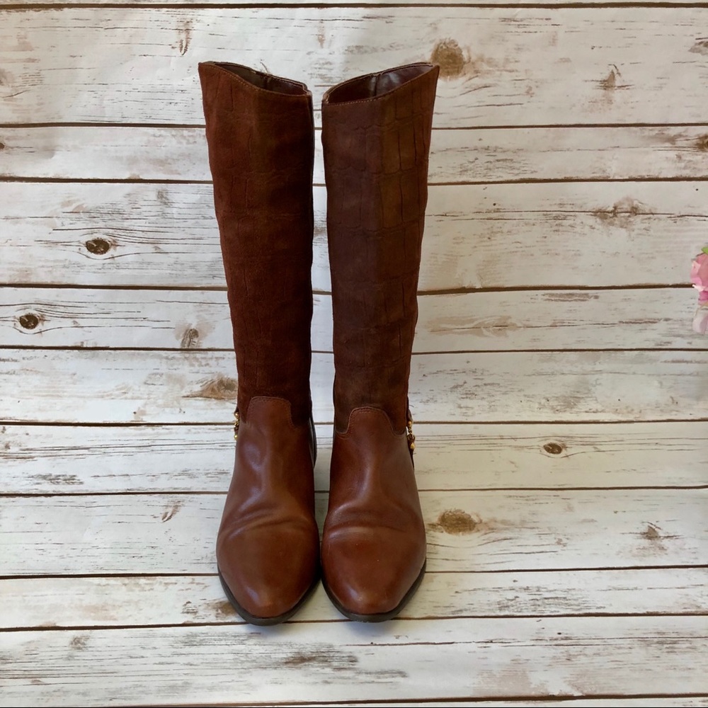 PAZZO riding boots chestnut brown suede leather womens 6 - Picture 6 of 8